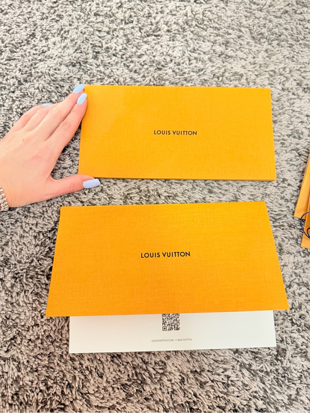 Louis Vuitton Orange Branded Envelopes and Ribbons